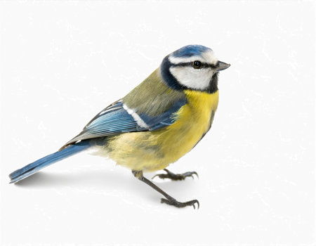 bluetit bird Cyanistes caeruleus isolated whiteの素材