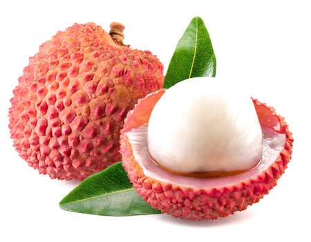 Lychee isolated on white backgroundの素材