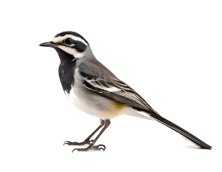 Motacilla alba wagtail bird isolated whiteの素材