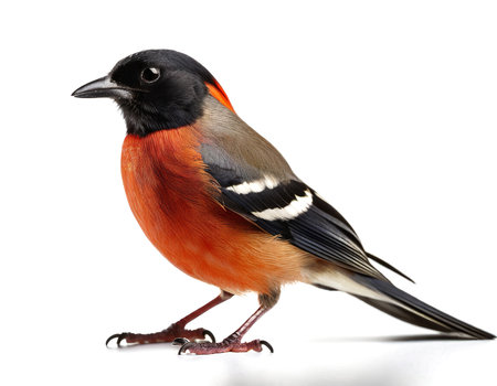 Pyrrhula pyrrhula bird bullfinch isolated whiteの素材