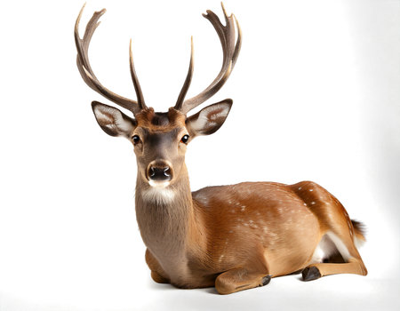 deer cervidae isolated on whiteの素材