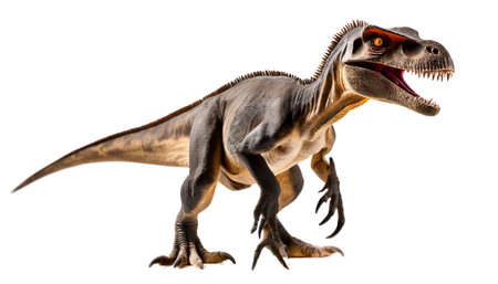 Velociraptor dinosaur isolated on whiteの素材