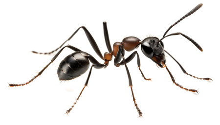 formicidae ant isolated on white backgroundの素材