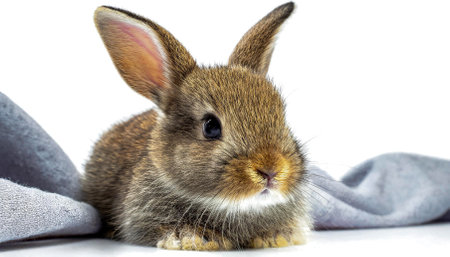 cute baby rabbit on a white backgroundの素材