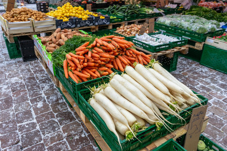fresh vegetables on the marketの写真素材