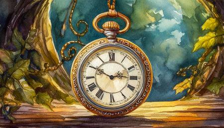 antique pocket watch in the nature, art designの素材