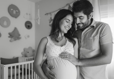 young couple expecting a babyの素材