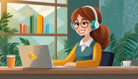 woman working in the home office, art designの素材