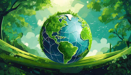 green planet earth symbol, art designの素材