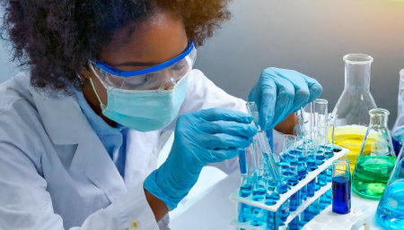 scientist woman working in laboratoryの素材