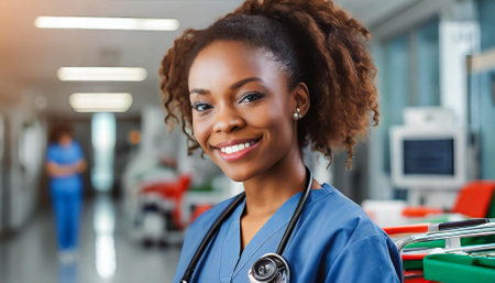 portrait of a smiling doctor womanの素材