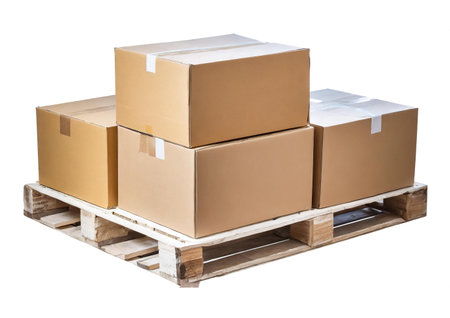 cardboard boxes on a white backgroundの素材