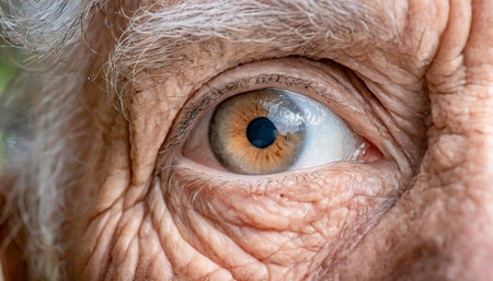 close up of elderly eyeの素材