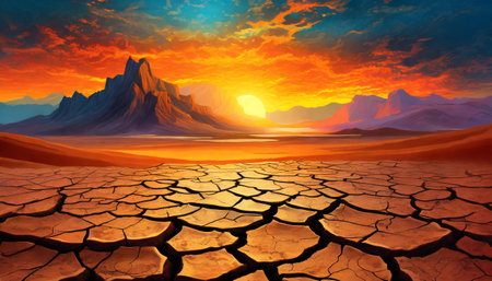 cracked earth in the desertの素材