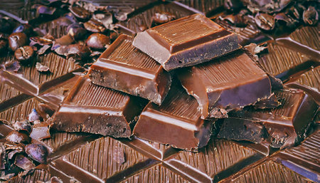 pieces of chocolate bar texture backgroundの素材