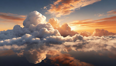 sunset in the clouds on backgroundの素材