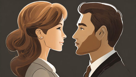 businesswoman and businessman background , art designの素材