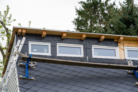 Roof will be re-covered with slateの写真素材