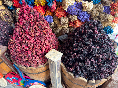 Hibiscus tea on an Egyptian marketの写真素材