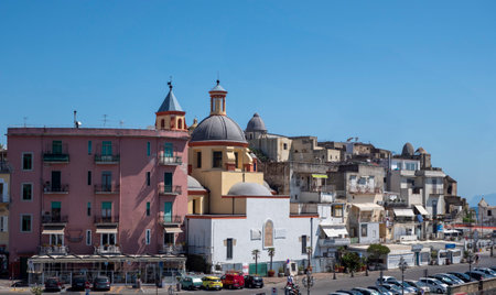 View of a houses landscape in the city of Naples in Italyの写真素材