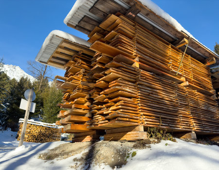 Lumber in the lumber industry, boardsの写真素材