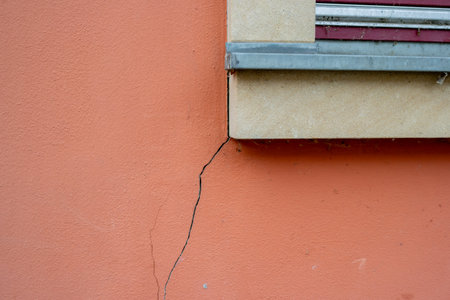Crack in a wall construction defects symbolの写真素材