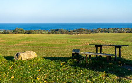 Rest area for a break with a view of the Baltic Sea on the island of RÃ¼genの写真素材
