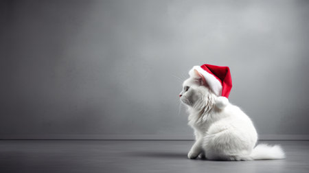 Feline Christmas Spirit: Cat Santa Fills Hearts with Furry Festivityの素材