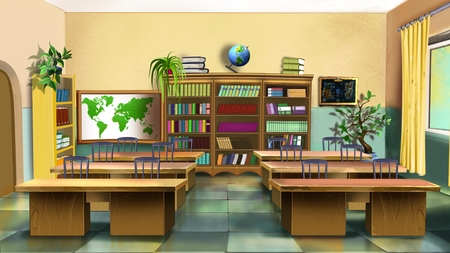 Interior of classroom. Front viewの写真素材