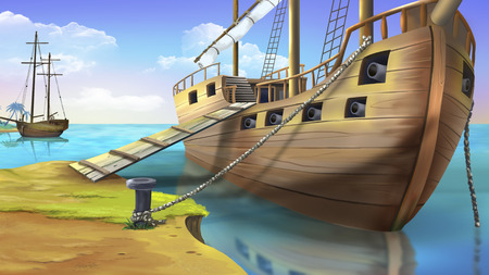 pirate shipの写真素材