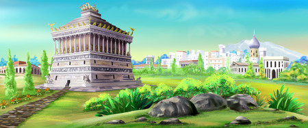 mausoleum of halicarnassus illustrationの写真素材