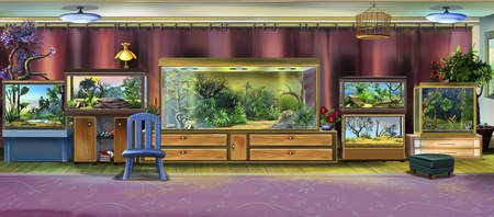 Room Interior with Terrariumsの写真素材