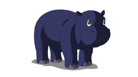 Digital painting of the little Hippoの写真素材