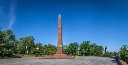 ODESSA, UKRAINE - 05.25.2018. Alley of Glory in Odessa, Ukraine. Memorial in memory of the World War 2. Monument to Unknown Sailorのeditorial素材