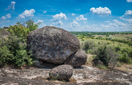 Granite Arbuzinka Rocks in the canyon near the Aktovo village, on the Mertvovod river in Ukraine....