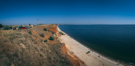 Ochakov, Ukraine - 09.22.2018. Coastline and beaches in Ochakov town in Nikolayev province of...