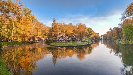 Uman, Ukraine - 10.13.2018. Beautiful autumn in Sofiyivka park in the city of Uman, Ukraineのeditorial素材