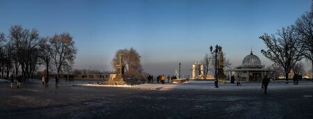 Odessa, Ukraine - 01.19.2018. Winter morning on Primorsky Boulevard in Odessa, Ukraine. Panoramic...
