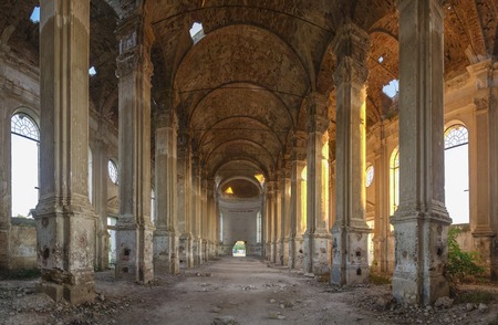 Ruins of the Zelts Catholic Church in the village of Limanskoye, Odessa Region, Ukraineのeditorial素材