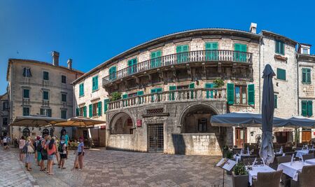 Kotor, Montenegro - 07.11.2018.  Palace of Pima Family in Kotor, Montenegro, in a sunny summer dayのeditorial素材