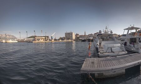 Budva, Montenegro - 07.10.2018.  Boats and Yachts in the Dukley Marina on a sunny summer dayのeditorial素材