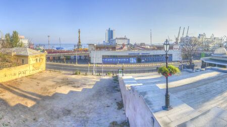 Odessa, Ukraine - 11.09.2018. The Potemkin Stairs the best known symbol of Odessa, Ukraineのeditorial素材