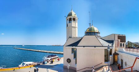 Odessa, Ukraine - 04.20.2019. Church of St Nicholas in Odessa Passenger Port on a sunny spring dayのeditorial素材