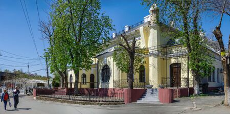 Odessa, Ukraine - 04.22.2019. Walking alley of shops and restaurants in Arcadia resort in Odessa, Ukraine, on a sunny spring dayのeditorial素材