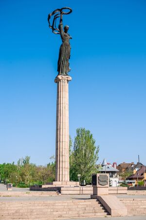 Kherson, Ukraine - 04.27.2019. Eternal flame monument in the park of Glory Kherson, Ukraine, on a sunny spring dayのeditorial素材