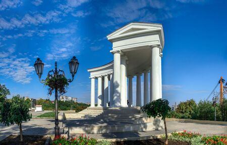 Odessa, Ukraine - 09.059.2019. Restored Colonnade at Vorontsov Palace in Odessa, Ukraine, at the sunny summer morningのeditorial素材