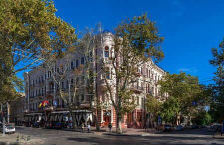 Odessa, Ukraine - 10.14.2019. Bristol Hotel in the historic center of the Odessa city. Recently opened luxury hotel in a historic building on Pushkin streetのeditorial素材