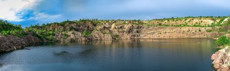 Radon Lake in a place of flooded granite quarry near the Southern Bug river in Mygiya village, Ukraineの写真素材