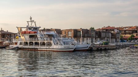 Nesebar, Bulgaria  07.09.2019. Yacht and pleasure boat parking in Nesebar, Bulgaria, on a sunny summer dayのeditorial素材