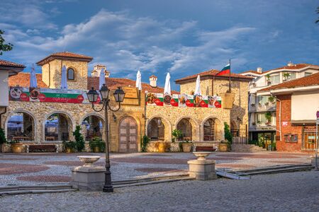 Nessebar, Bulgaria â 07.09.2019. Streets of the old town of Nessebar on a  summer eveningのeditorial素材